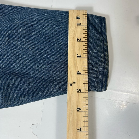 Vtg LL Bean Women's Denim Jacket Plaid Lined Shacket Blue Button Up Large 0 YR85 - Picture 8 of 9